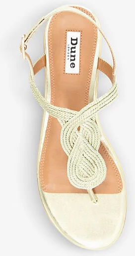 Womens Gold-Fabric Logics Metallic Woven Sandals Eur 37 / 4 Uk Women - Image 2