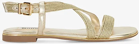 Womens Gold Fabric Lope Woven Sandals Eur 39 / 6 Uk Women