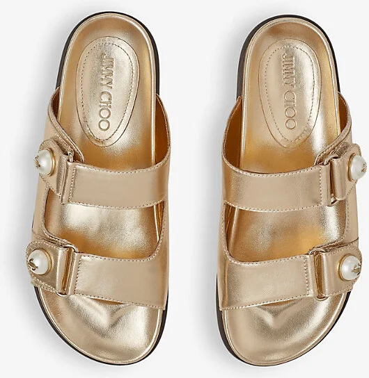 Womens Gold Fayence Metallic-Leather Sandals Eur 36 / 3 Uk Women - Image 2