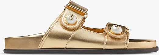 Womens Gold Fayence Metallic-Leather Sandals Eur 36 / 3 Uk Women