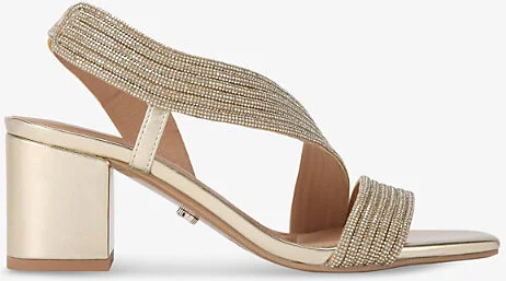 Womens Gold Gala Jewel-Embellished Rope-Effect Woven Sandals Eur 39 / 6 Uk Women