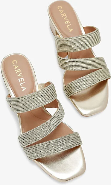 Womens Gold Gala Rope-Effect Woven Sandals Eur 40 / 7 Uk Women - Image 2