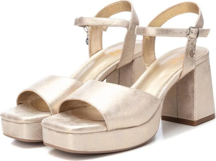 Women's Gold Heeled Platform Sandals By Xti - Image 2