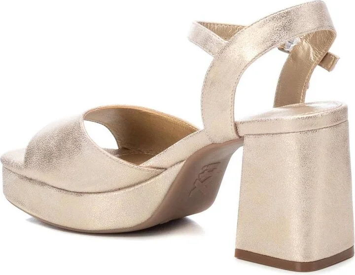Women's Gold Heeled Platform Sandals By Xti - Image 4