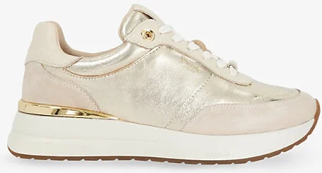 Womens Gold Leather Emotion Metallic-Leather and Suede Low-Top Trainers Eur 39 / 6 Uk Women