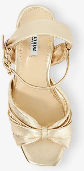 Womens Gold Leather Kander Leather Wedge Sandals Eur 37 / 4 Uk Women - Image 2