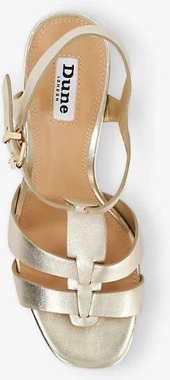 Womens Gold Leather Kastro Leather Wedge Sandals Eur 38/5 Uk Women - Image 2