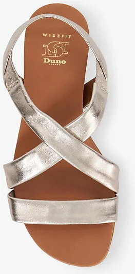 Womens Gold Leather Landies Comfort-Strap Flat Leather Sandals Eur 38/5 Uk Women - Image 2