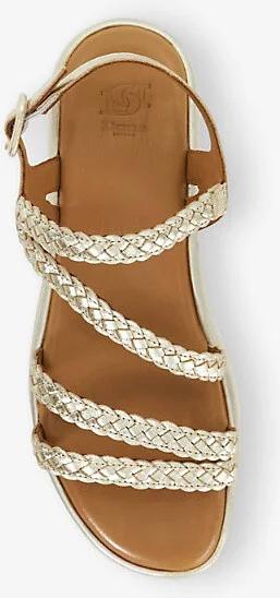 Womens Gold Leather Lexture Leather Sandals Eur 37 / 4 Uk Women - Image 2