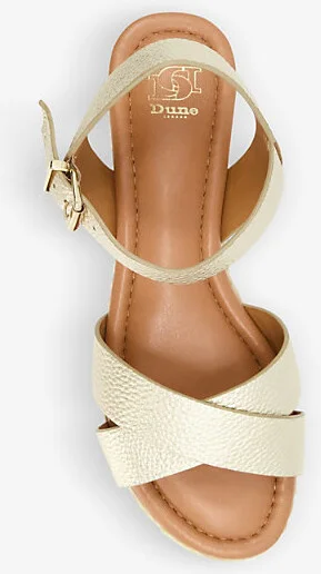 Womens Gold-Leather Linnie Flatform Jute-Trim Woven Sandals Eur 36 / 3 Uk Women - Image 2