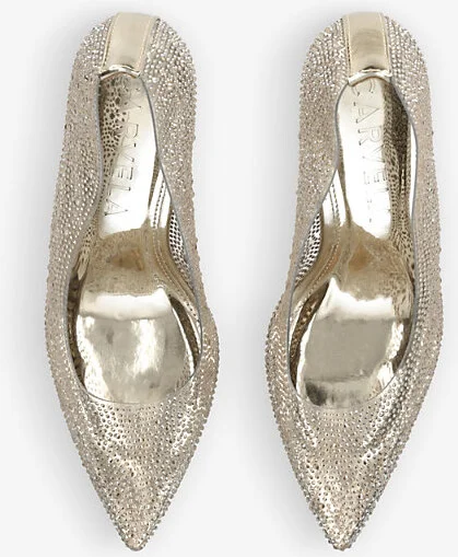 Womens Gold Lovebird Crystal-Embellished PVC Courts Eur 36 / 3 Uk Women - Image 2