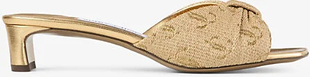 Womens Gold Mix/Gold Annika 35 Raffia Heeled Mules Eur 38.5 / 5.5 Uk Women