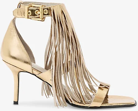 Womens Gold Paola Leather Heeled Sandals Eur 36 / 3 Uk Women