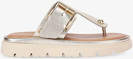 Womens Gold Pavilion Buckled Leather Sandals Eur 41 / 8 Uk Women