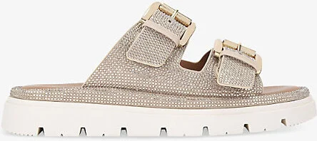 Womens Gold Pavilion Jewel-Embellished Backless Woven Sandals Eur 36 / 3 Uk Women