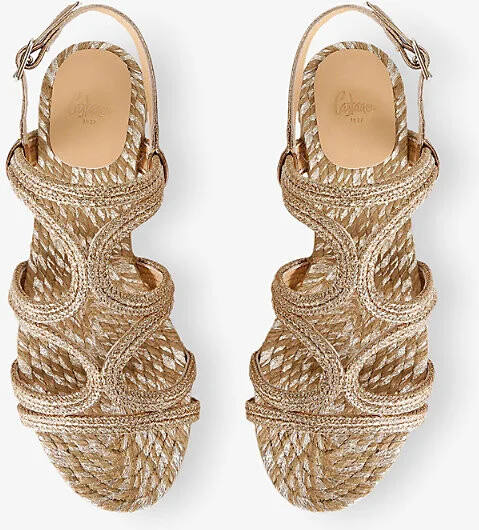 Womens Gold Pitra 266 Woven Sandals Eur 39 / 6 Uk Women - Image 2