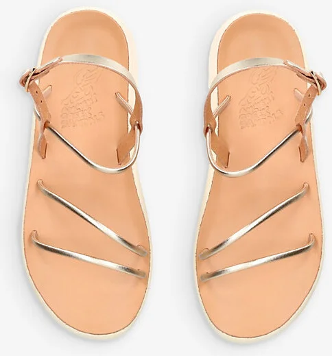 Womens Gold Polis Metallic-Strap Leather Sandals Eur 41 / 8 Uk Women - Image 2