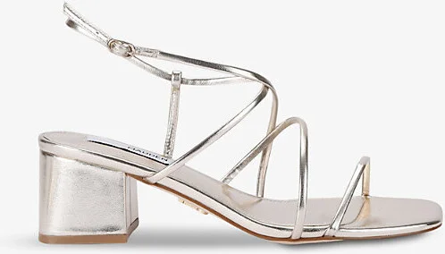 Womens Gold Remmi Strappy Metallic Faux-Leather Sandals Eur 37 / 4 Uk Women