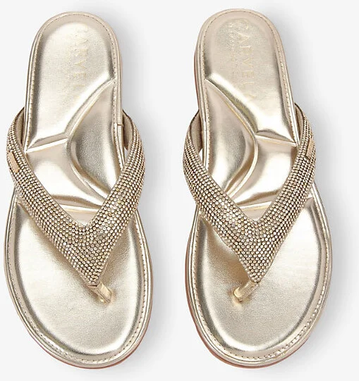Womens Gold Riviera Jewel Embellished Woven Sandals Eur 41 / 8 Uk Women - Image 2