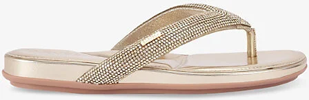 Womens Gold Riviera Jewel Embellished Woven Sandals Eur 41 / 8 Uk Women