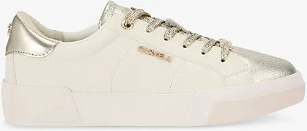 Womens Gold Santiana Faux-Leather Low-Top Trainers Eur 40 / 7 Uk Women