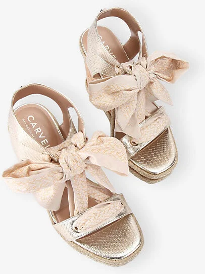 Womens Gold Sorrento Faux-Leather Wedges Eur 37 / 4 Uk Women - Image 2