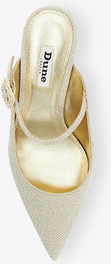 Womens Gold Synthetic Chronicles Embellished Heeled Woven Slip-On Mules Eur 37.5 / 4.5 Uk Women - Image 2