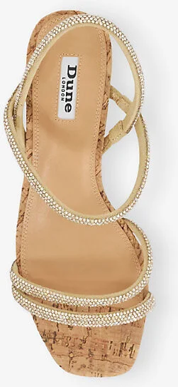 Womens Gold Synthetic Kalia Crystal-Embellished Wedges Eur 37 / 4 Uk Women - Image 2