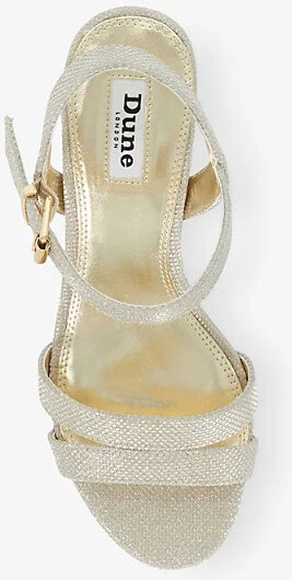 Womens Gold Synthetic Merisa Block-Heel Woven Sandals Eur 39 / 6 Uk Women - Image 2