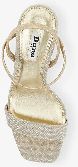 Womens Gold Synthetic Methodical Metallic-Woven Heeled Sandals Eur 36 / 3 Uk Women - Image 2
