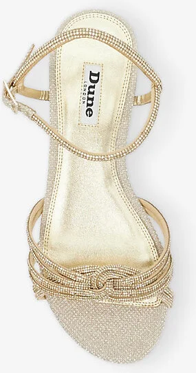 Womens Gold Synthetic Noa Rhinestone-Embellished Metallic-Woven Sandals Eur 41 / 8 Uk Women - Image 2