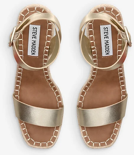 Womens Gold Upstage Metallic-Leather Wedges Eur 37 / 4 Uk Women - Image 2