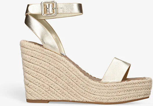Womens Gold Upstage Metallic-Leather Wedges Eur 37 / 4 Uk Women