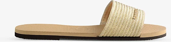 Womens Golden You Malta Striped Woven Sandals 6/7