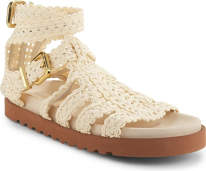 Women's Goldie Crocheted Gladiator Sandals - Powder - Size 7 - Image 2