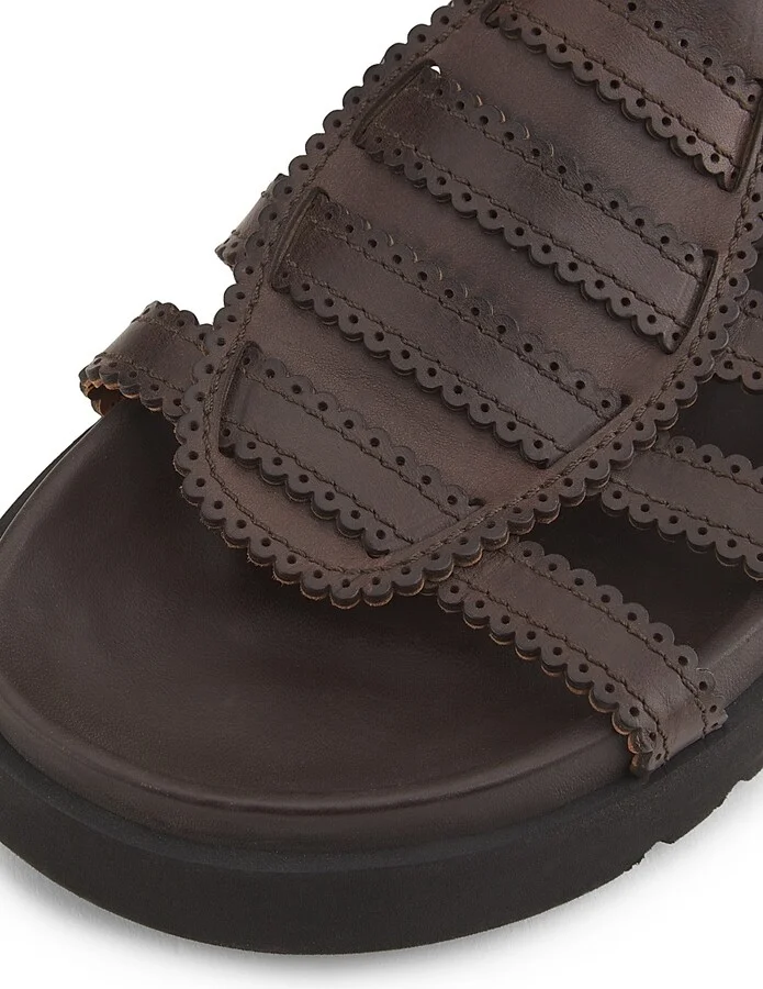 Women's Goldie Leather Gladiator Sandals - Espresso - Size 6 - Image 6