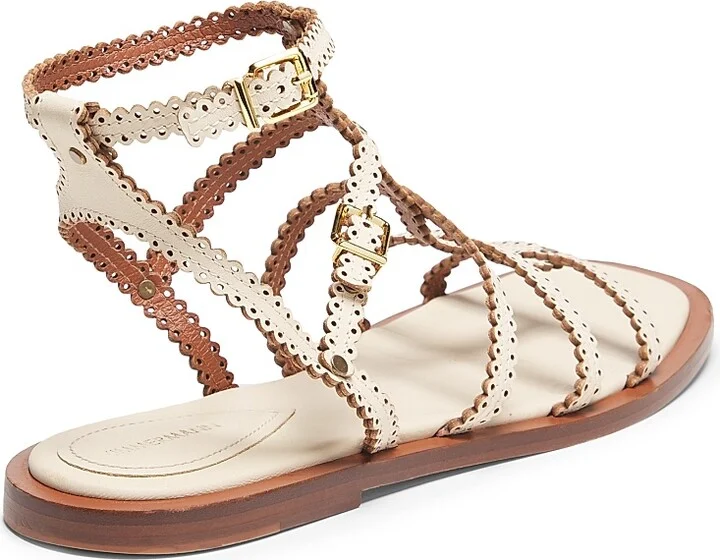 Women's Goldie Scalloped Leather Sandals - Macadamia - Size 6 - Image 3