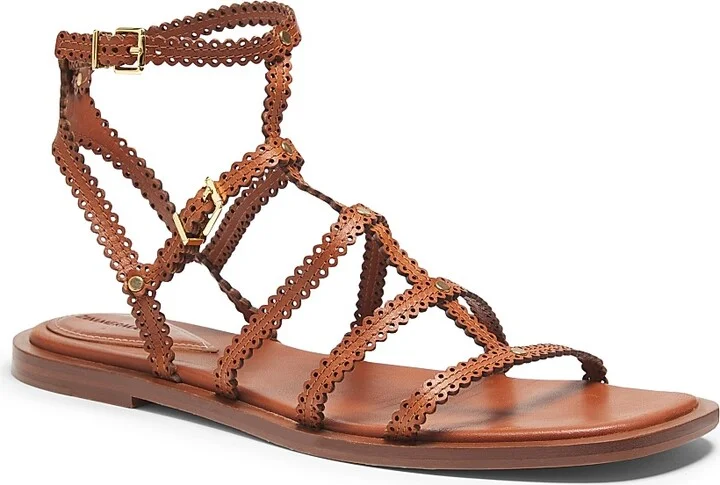 Women's Goldie Scalloped Leather Sandals - Macadamia - Size 6 - Image 7