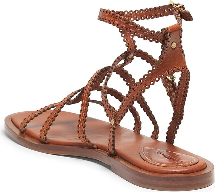 Women's Goldie Scalloped Leather Sandals - Macadamia - Size 6 - Image 8