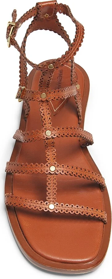 Women's Goldie Scalloped Leather Sandals - Macadamia - Size 6 - Image 9