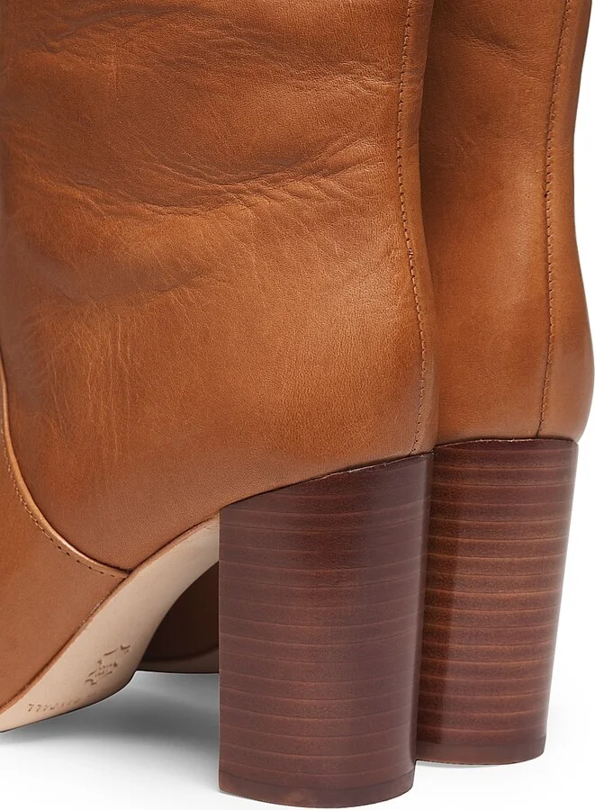 Women's Goldy 90MM Leather Tall Boots - Safari - Size 5 - Image 3