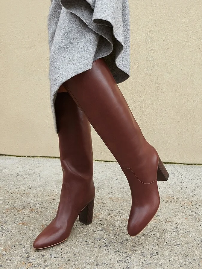 Women's Goldy Knee-High Leather Boots - Black - Size 5 - Image 10