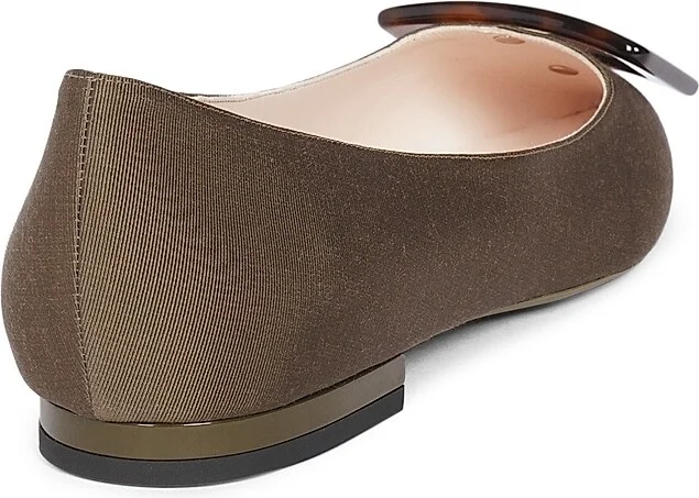 Women's Gommettine Leather Ballerina Flats - Nero - Size 6 - Image 9