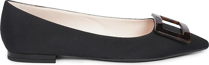 Women's Gommettine Leather Ballerina Flats - Nero - Size 6