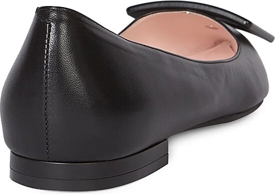 Women's Gommettine Leather Flats - Black - Size 4 - Image 3
