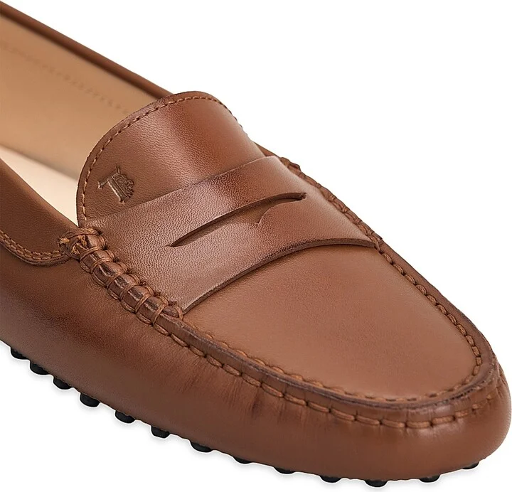 Women's Gommini Leather Driving Loafers - White - Size 7 - Image 4