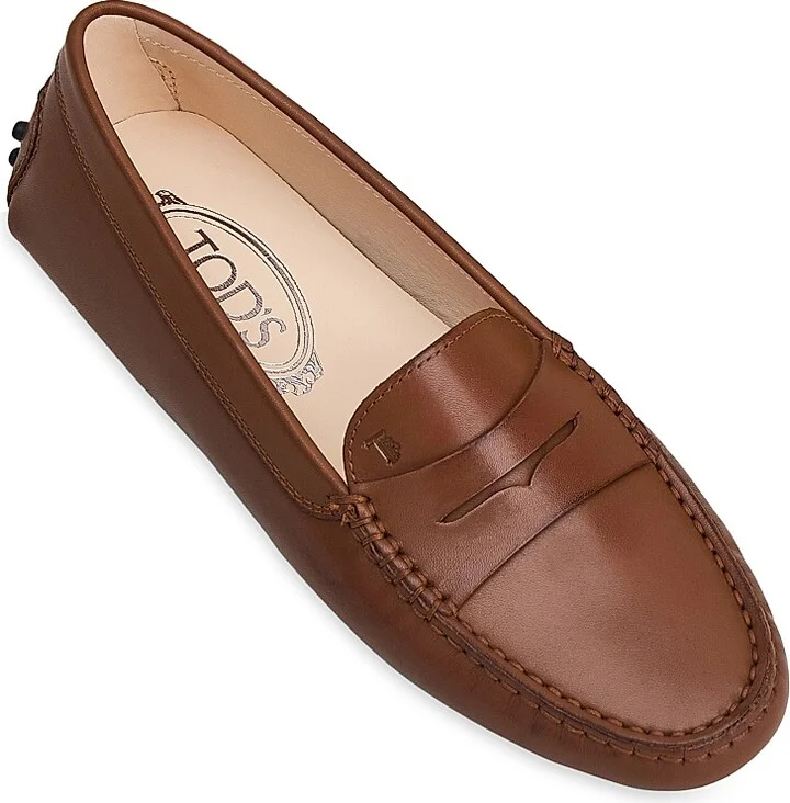 Women's Gommini Leather Driving Loafers - White - Size 7 - Image 7