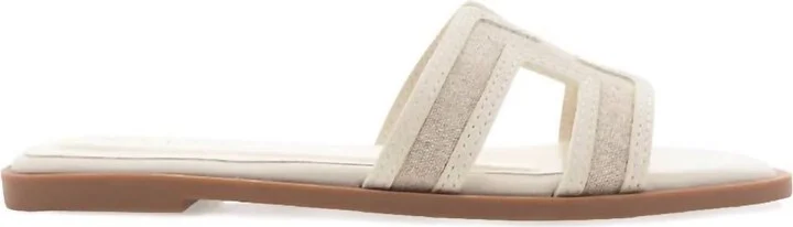 Women's Gordy Sandal In Cream Linen/ Cream