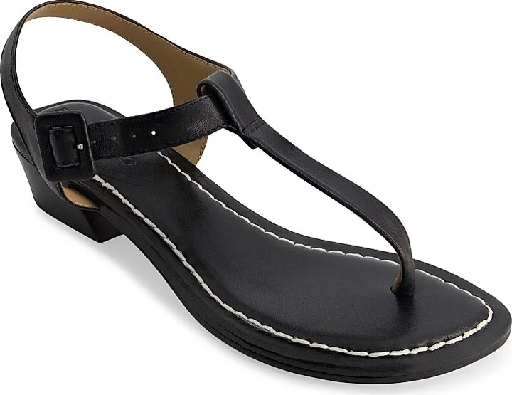Women's Goya Demi-Heel T-Strap Sandals - Black - Size 6 - Image 2
