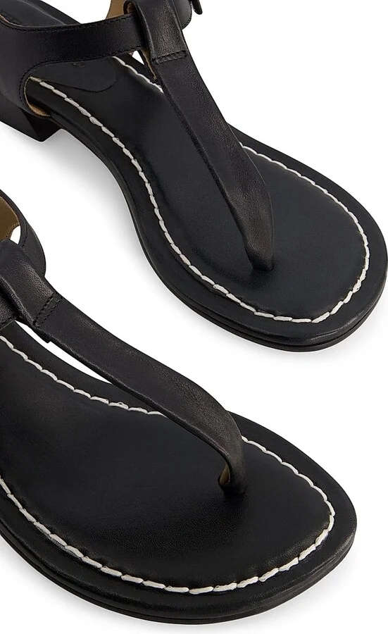 Women's Goya Demi-Heel T-Strap Sandals - Black - Size 6 - Image 5